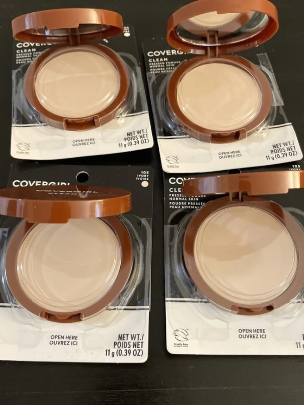 Covergirl Clean Normal Skin Pressed Powder 105 Ivory, WITH TALC, x4 SEE DESCR